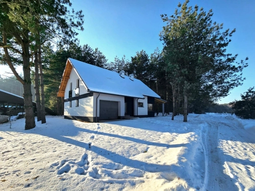 Dom z tarasem i lasem